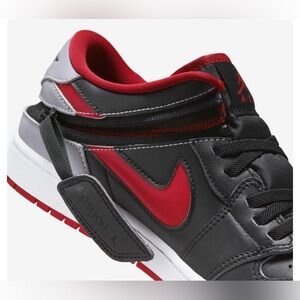 Nike Air Jordan 1 Low FlyEase ‘Black Cement Fire Red’ Men’s Size 10